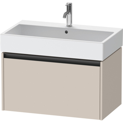 Duravit Ketho 2 wastafelonderbouwkast met 1 lade 78.4x46x44cm met greep antraciet taupe mat