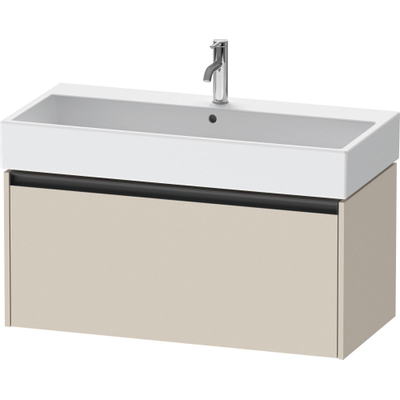 Duravit Ketho 2 wastafelonderbouwkast met 1 lade 98.4x46x44cm met greep antraciet taupe supermat