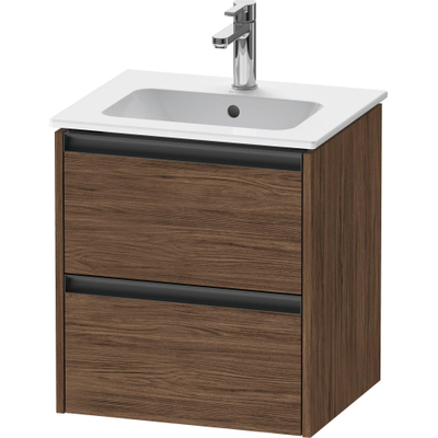 Duravit Ketho.2 wastafelonderkast 51x42x54.9cm geschikt voor 1 waskom Spaanplaat Noten (donker) Mat