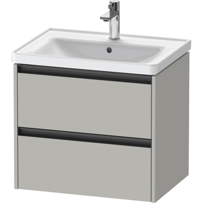 Duravit Ketho 2 wastafelonderbouwkast met 2 laden 63.4x45.5x54.9cm met grepen antraciet betongrijs mat