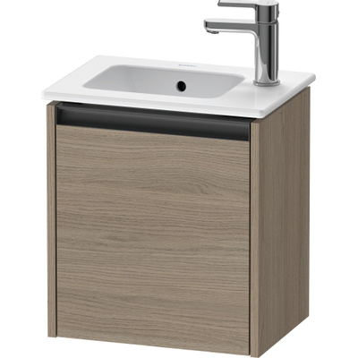 Duravit Ketho 2 fonteinkast met 1 deur 41x29.2x44cm rechts, met greep antraciet eiken terra mat