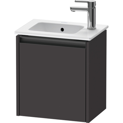 Duravit Ketho 2 fonteinkast met 1 deur 41x29.2x44cm links, met greep antraciet grafiet supermat