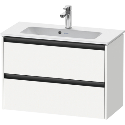 Duravit Ketho 2 wastafelonderbouwkast met 2 laden 81x39x54.9cm met grepen antraciet wit mat