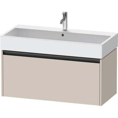 Duravit Ketho 2 wastafelonderbouwkast met 1 lade 98.4x46x44cm met greep antraciet taupe mat