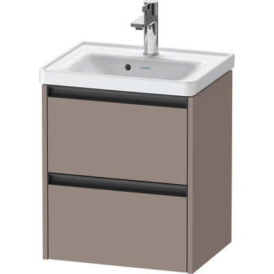 Duravit Ketho 2 wastafelonderbouwkast met 2 laden 48.4x37.5x54.9cm met grepen antraciet basalt mat