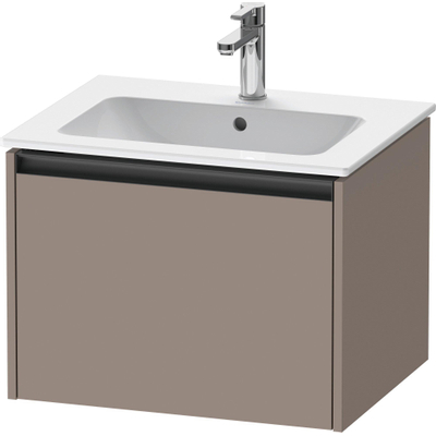 Duravit Ketho 2 wastafelonderbouwkast met 1 lade 61x48x44cm met greep antraciet basalt mat