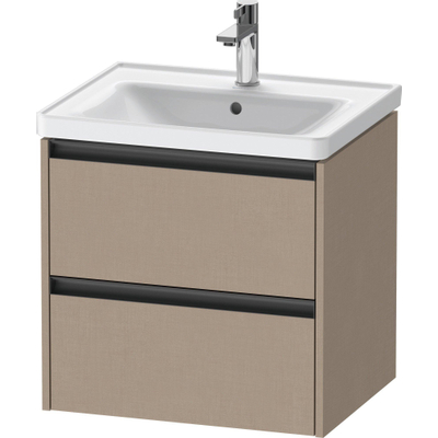 Duravit Ketho 2 wastafelonderbouwkast met 2 laden 58.4x45.5x54.9cm met grepen antraciet Linnen mat