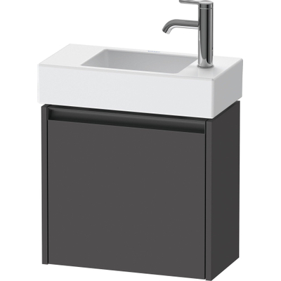 Duravit Ketho 2 wastafelonderbouwkast met 1 deur 48.4x23.8x44cm links, met greep antraciet grafiet mat