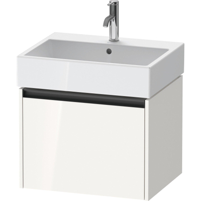 Duravit Ketho 2 wastafelonderbouwkast met 1 lade 58.4x46x44cm met greep antraciet hoogglans wit