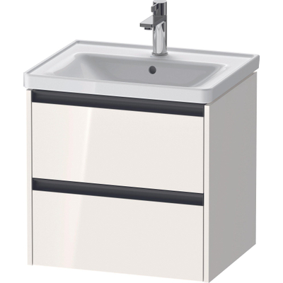 Duravit Ketho 2 Wastafelonderkast - 2 laden - 58.4x45.5x54.9cm - grepen antraciet - hoogglans wit