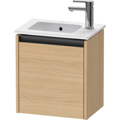 Duravit Ketho 2 fonteinkast met 1 deur 41x29.2x44cm links, met greep antraciet natuur eiken mat