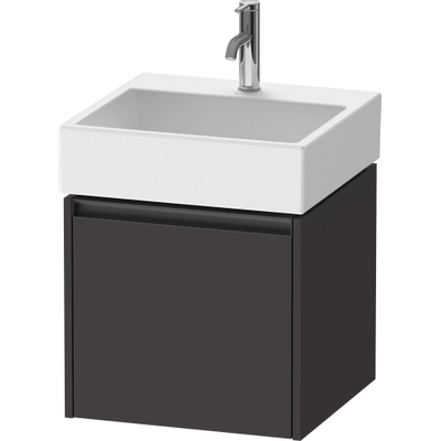 Duravit Ketho 2 wastafelonderbouwkast met 1 lade 48.4x46x44cm met greep antraciet grafiet supermat