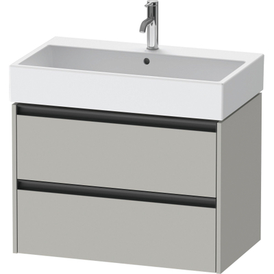 Duravit Ketho 2 wastafelonderbouwkast met 2 laden 78.4x46x54.9cm met grepen antraciet betongrijs mat