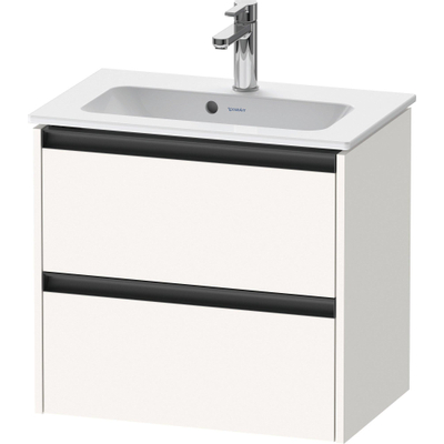 Duravit Ketho 2 wastafelonderbouwkast met 2 laden 61x39x54.9cm met grepen antraciet wit supermat