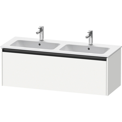 Duravit Ketho 2 wastafelonderbouwkast met 1 lade voor dubbele wastafel 128x48x44cm met greep antraciet wit mat