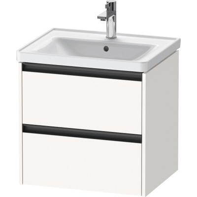 Duravit Ketho 2 Wastafelonderkast - 2 laden - 58.4x45.5x54.9cm - grepen antraciet - wit supermat