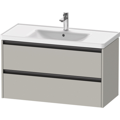 Duravit Ketho 2 wastafelonderbouwkast met 2 laden 98.4x45.5x54.9cm met grepen antraciet betongrijs mat