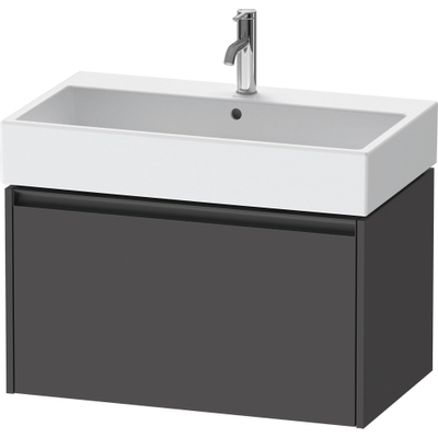 Duravit Ketho 2 wastafelonderbouwkast met 1 lade 78.4x46x44cm met greep antraciet grafiet mat