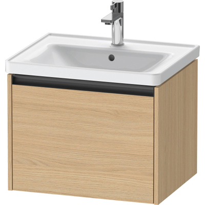 Duravit Ketho 2 wastafelonderbouwkast met 1 lade 58.4x45.5x44cm met greep antraciet natuur eiken mat