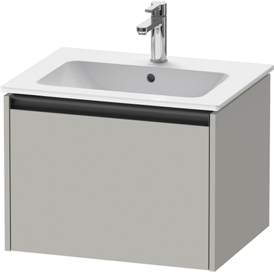 Duravit Ketho 2 wastafelonderbouwkast met 1 lade 61x48x44cm met greep antraciet betongrijs mat