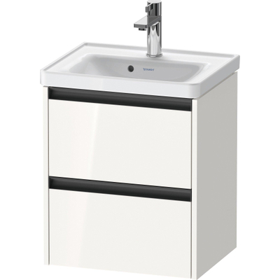 Duravit Ketho 2 wastafelonderbouwkast met 2 laden 48.4x37.5x54.9cm met grepen antraciet hoogglans wit