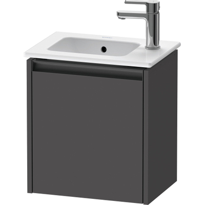 Duravit Ketho 2 fonteinkast met 1 deur 41x29.2x44cm rechts, met greep antraciet grafiet mat