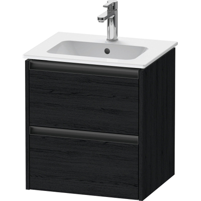 Duravit Ketho.2 wastafelonderkast 51x42x54.9cm geschikt voor 1 waskom Spaanplaat Eiken (zwart) Mat