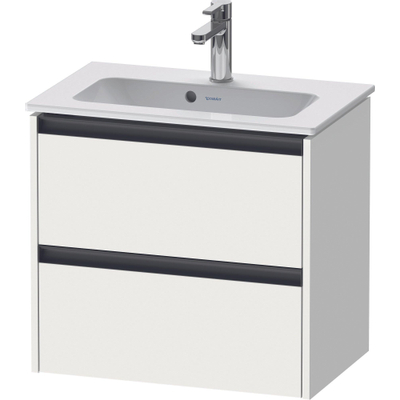 Duravit Ketho 2 wastafelonderbouwkast met 2 laden 61x39x54.9cm met grepen antraciet wit mat