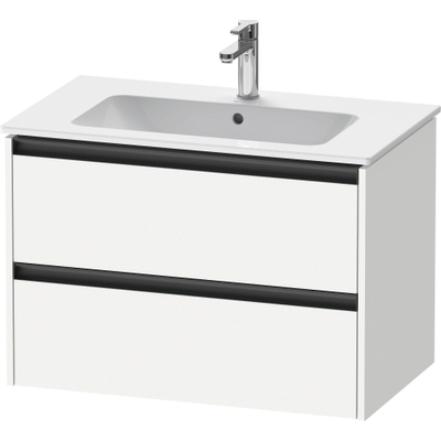 Duravit Ketho 2 wastafelonderbouwkast met 2 laden 81x48x55cm met grepen antraciet wit mat