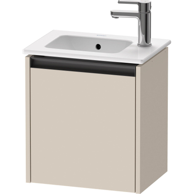 Duravit Ketho 2 fonteinkast met 1 deur 41x29.2x44cm links, met greep antraciet taupe supermat