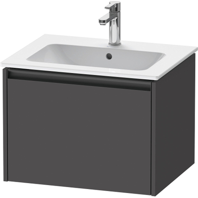 Duravit Ketho 2 wastafelonderbouwkast met 1 lade 61x48x44cm met greep antraciet grafiet mat