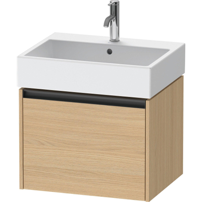 Duravit Ketho 2 wastafelonderbouwkast met 1 lade 58.4x46x44cm met greep antraciet natuur eiken mat