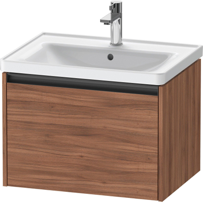 Duravit Ketho 2 wastafelonderbouwkast met 1 lade 63.4x45.5x44cm met greep antraciet noten mat