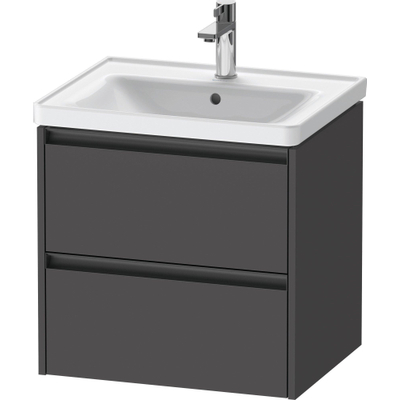 Duravit Ketho 2 Wastafelonderkast - 2 laden - 58.4x45.5x54.9cm - grepen antraciet - grafiet mat