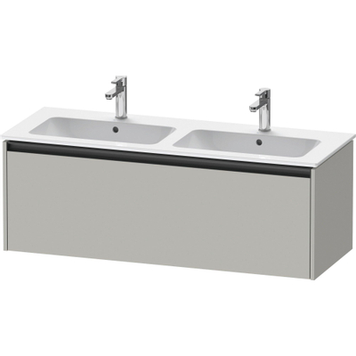 Duravit Ketho 2 wastafelonderbouwkast met 1 lade voor dubbele wastafel 128x48x44cm met greep antraciet betongrijs mat