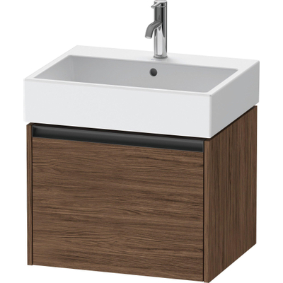 Duravit Ketho 2 wastafelonderbouwkast met 1 lade 58.4x46x44cm met greep antraciet donker noten mat