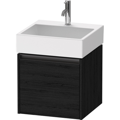 Duravit Ketho 2 wastafelonderbouwkast met 1 lade 48.4x46x44cm met greep antraciet eiken zwart mat