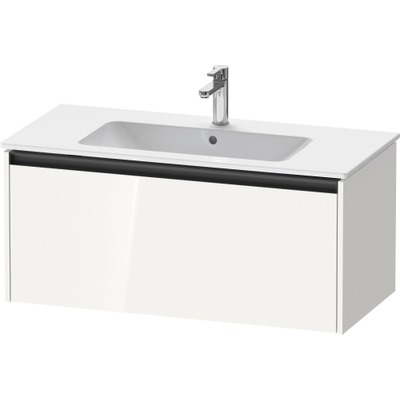 Duravit Ketho 2 wastafelonderbouwkast met 1 lade 101x48x44cm met greep antraciet hoogglans wit