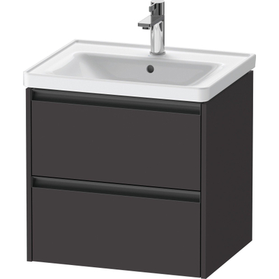 Duravit Ketho 2 wastafelonderbouwkast met 2 laden 58.4x45.5x54.9cm met grepen antraciet grafiet supermat