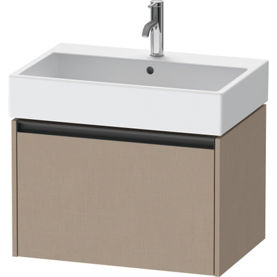 Duravit Ketho 2 wastafelonderbouwkast met 1 lade 68.4x46x44cm met greep antraciet Linnen mat