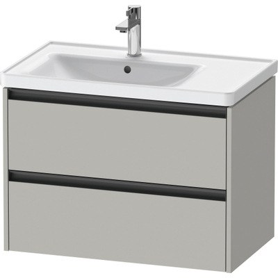 Duravit Ketho 2 wastafelonderbouwkast met 2 laden voor waskom links 78.4x45.5x54.9cm met grepen antraciet betongrijs mat