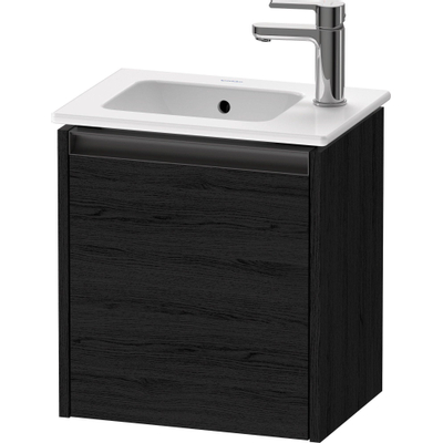 Duravit Ketho 2 fonteinkast met 1 deur 41x29.2x44cm links, met greep antraciet eiken zwart mat