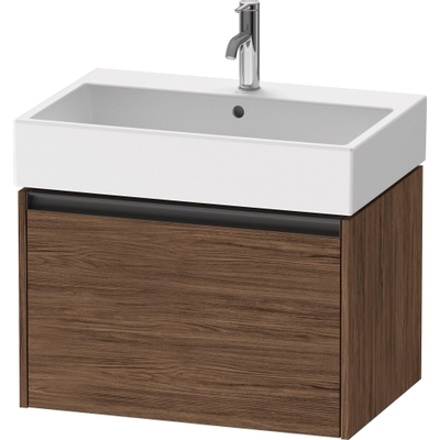 Duravit Ketho 2 wastafelonderbouwkast met 1 lade 68.4x46x44cm met greep antraciet donker noten mat