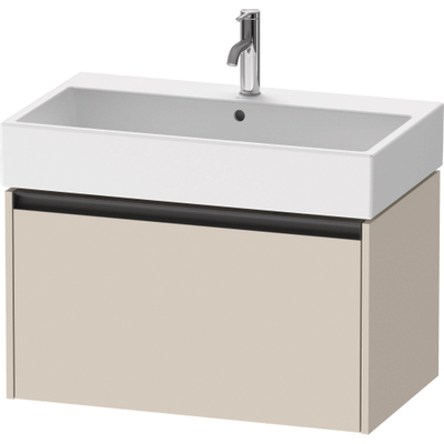 Duravit Ketho 2 wastafelonderbouwkast met 1 lade 78.4x46x44cm met greep antraciet taupe supermat