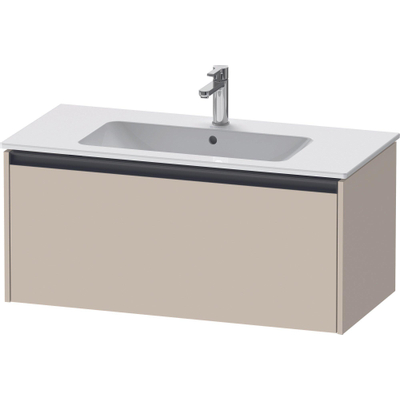 Duravit Ketho 2 wastafelonderbouwkast met 1 lade 101x48x44cm met greep antraciet taupe supermat