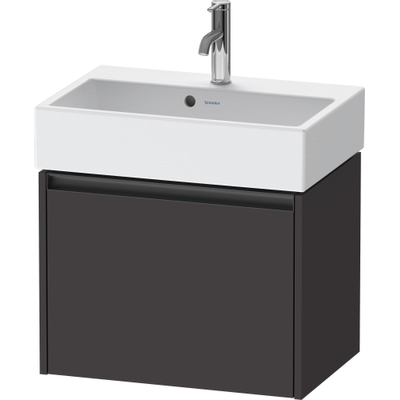 Duravit Ketho 2 wastafelonderbouwkast met 1 lade 58.4x39x44cm met greep antraciet grafiet supermat