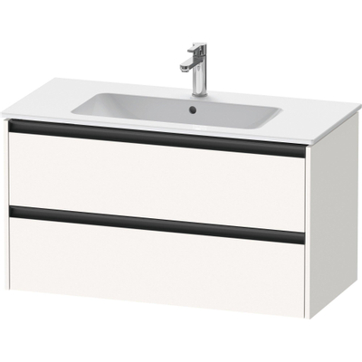 Duravit Ketho 2 wastafelonderbouwkast met 2 laden 101x48x55cm met grepen antraciet wit supermat