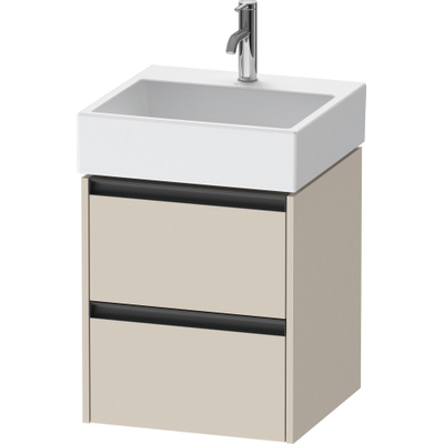 Duravit Ketho 2 wastafelonderbouwkast met 2 laden 48.4x46x54.9cm met grepen antraciet taupe supermat