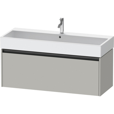 Duravit Ketho 2 wastafelonderbouwkast met 1 lade voor enkele wastafel 118.4x46x44cm met greep antraciet betongrijs mat