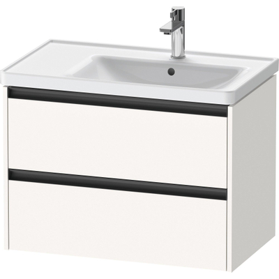 Duravit Ketho 2 wastafelonderbouwkast met 2 laden voor waskom rechts 78.4x45.5x54.9cm met grepen antraciet wit supermat